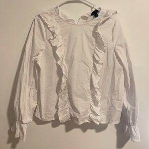New Look white blouse with ruffle details